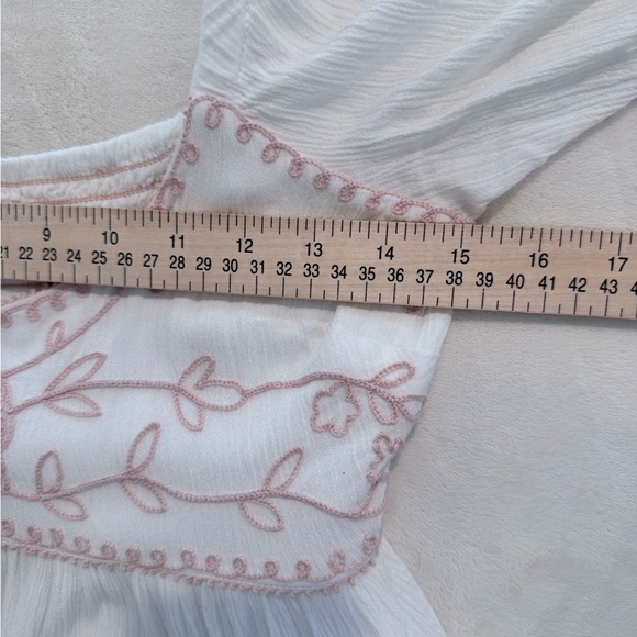 Free People White Embroidered Maxi Dress Size M Boho Prairie Cottagecore - Picture 8 of 9